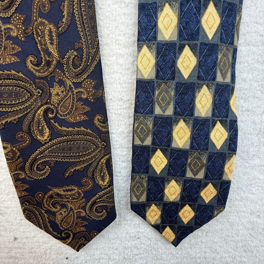 The Claymore Shops 100% Silk Tie Hand Crafted USA lot of 2 Classic Goodness
